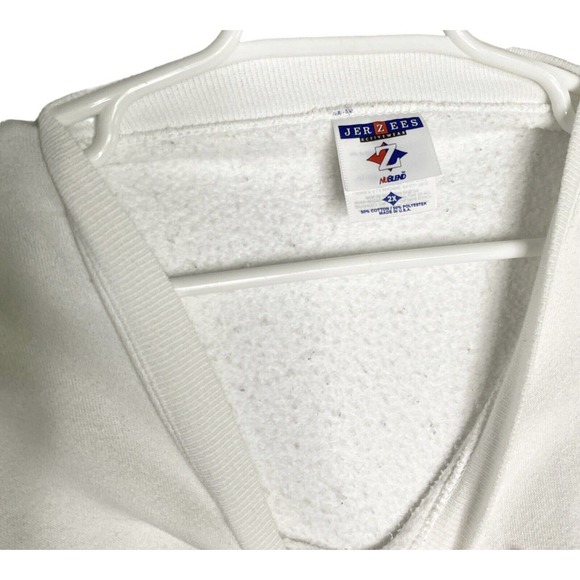 Vintage 80's Jerzees Sweatshirt Victorian Mansion White Crewneck - Picture 6 of 9